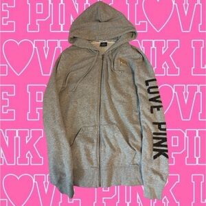 PINK Victoria's Secret Gray Zip-Up Hoodie 🐆🩶